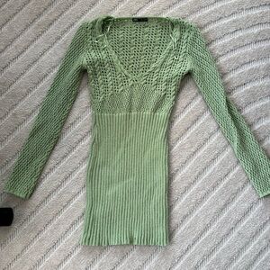 Green Zara Sweater Dress